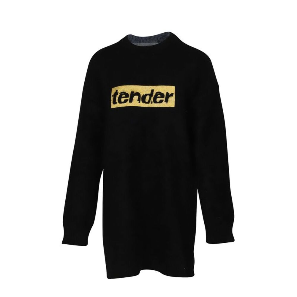 Alexander Wang Tender Embroidered Sweater Dress in Black Wool